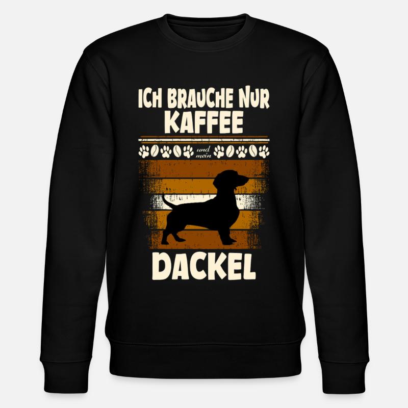 Dachshund coffee - Stanley/Stella CHANGER Unisex Organic Sweatshirt - black