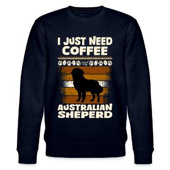 australian sheperd hütehund kaffee - Stanley/Stella Unisex Bio-Sweatshirt CHANGER  - Navy - Vorne - Nik (191cm) & Marisol (170cm)
