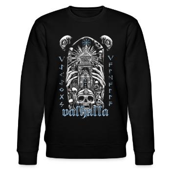 Viking Valhalla Runes Symbols - Stanley/Stella CHANGER Unisex Organic Sweatshirt - black - Front - Nik (191cm) & Marisol (170cm)