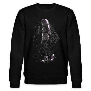 Hochzeit Braut heiraten Schleier - Stanley/Stella Unisex Bio-Sweatshirt CHANGER  - Schwarz - Vorne - Nik (191cm) & Marisol (170cm)