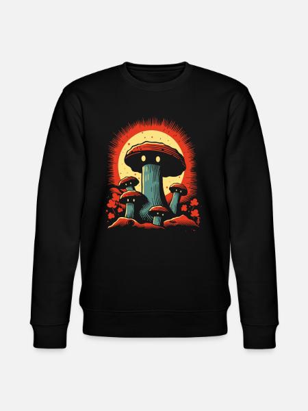 Spooky Cartoon Mushrooms - Stanley/Stella CHANGER Unisex Organic Sweatshirt - black