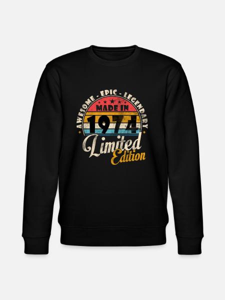 Vintage Made in 1974 Geburtsjahr 1974 Geburtstag - Stanley/Stella Unisex Bio-Sweatshirt CHANGER - Schwarz