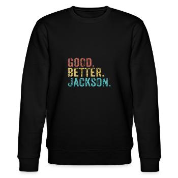 Good better Jackson - Stanley/Stella Unisex Bio-Sweatshirt CHANGER  - Schwarz - Vorne - Nik (191cm) & Marisol (170cm)