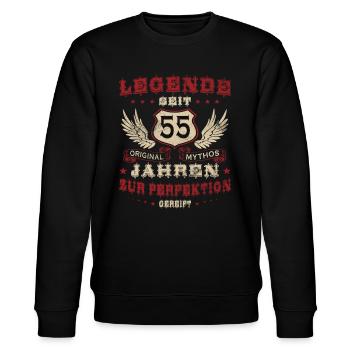 55 Geburtstag 55 Jahre Mann 55 jahre legende 55 - Stanley/Stella Unisex Bio-Sweatshirt CHANGER  - Schwarz - Vorne - Nik (191cm) & Marisol (170cm)