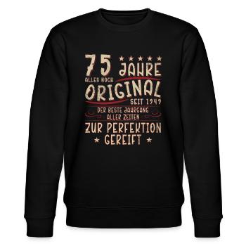 75 Jahre Geschenk 75 Geburtstag Birthday - Stanley/Stella Unisex Bio-Sweatshirt CHANGER  - Schwarz - Vorne - Nik (191cm) & Marisol (170cm)