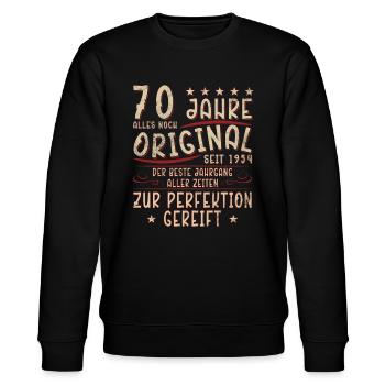 70. Geburtstag 70 Jahre - Stanley/Stella Unisex Bio-Sweatshirt CHANGER  - Schwarz - Vorne - Nik (191cm) & Marisol (170cm)