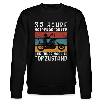 Biker 35 Jahre Motorradfahrer Geburtstag Motorrad - Stanley/Stella Unisex Bio-Sweatshirt CHANGER  - Schwarz - Vorne - Nik (191cm) & Marisol (170cm)