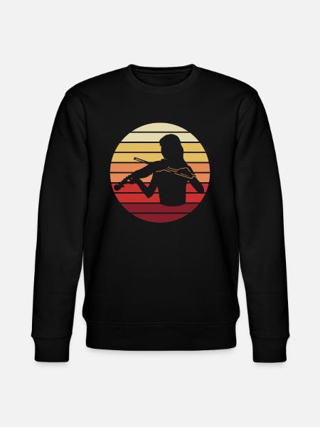 Violinist Sunset Silhouette Love - Stanley/Stella CHANGER Unisex Organic Sweatshirt - black