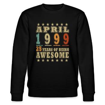 25 years of greatness since April 1999 - Stanley/Stella CHANGER Unisex Organic Sweatshirt - black - Front - Nik (191cm) & Marisol (170cm)