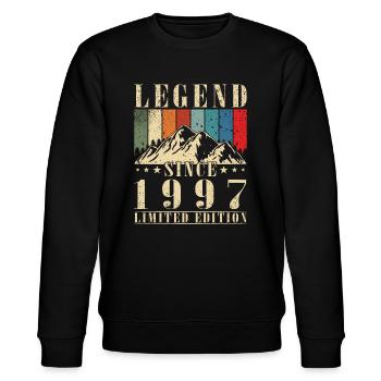 Légende 1997 Anniversaire Année de naissance 1997 Hommes - Sweat bio CHANGER Stanley/Stella Unisexe - noir - Devant - Nik (191cm) & Marisol (170cm)
