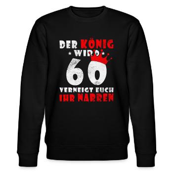 60 Krone 60 Geburtstag 60 Jahre - Stanley/Stella Unisex Bio-Sweatshirt CHANGER  - Schwarz - Vorne - Nik (191cm) & Marisol (170cm)