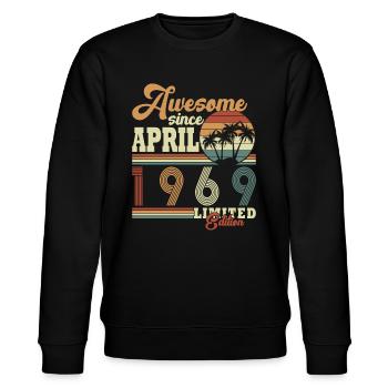 Anniversaire 1969 Avril 1969 Né en avril 1969 - Sweat bio CHANGER Stanley/Stella Unisexe - noir - Devant - Nik (191cm) & Marisol (170cm)