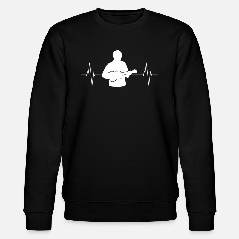 Heartbeat Ukulele Passion Gift - Stanley/Stella CHANGER Unisex Organic Sweatshirt - black