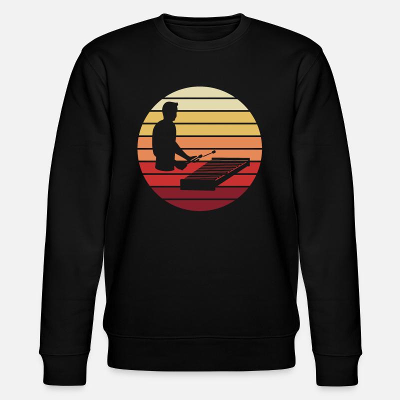Abendklang Xylophonist Silhouette Geschenk - Stanley/Stella Unisex Bio-Sweatshirt CHANGER  - Schwarz