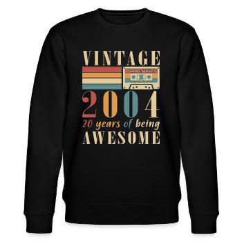 Original 2004 Vintage Vintage Birthday Gift - Stanley/Stella CHANGER Unisex Organic Sweatshirt - black - Front - Nik (191cm) & Marisol (170cm)
