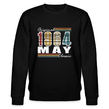 Vintage Birthday May 1964 Born in May 1964 - Stanley/Stella CHANGER Unisex Organic Sweatshirt - black - Front - Nik (191cm) & Marisol (170cm)