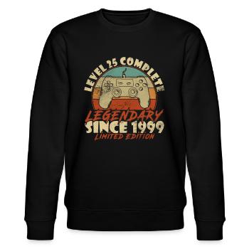 25th Birthday Level 25 Complete Gamer 25 Years - Stanley/Stella CHANGER Unisex Organic Sweatshirt - black - Front - Nik (191cm) & Marisol (170cm)