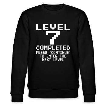 Level 7 Complete - Stanley/Stella Unisex Bio-Sweatshirt CHANGER  - Schwarz - Vorne - Nik (191cm) & Marisol (170cm)
