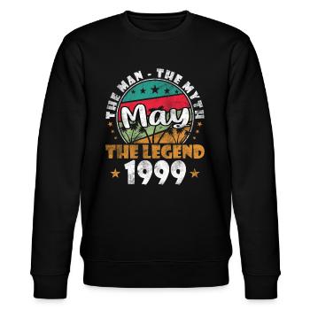 Mai 1999 Geburtstag Mai 1999 Geschenk Mai 1999 Mai - Stanley/Stella Unisex Bio-Sweatshirt CHANGER  - Schwarz - Vorne - Nik (191cm) & Marisol (170cm)