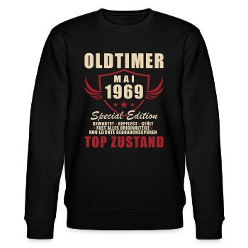 Vintage mai 1969 cadeau d’anniversaire pour homme - Sweat bio CHANGER Stanley/Stella Unisexe - noir - Devant - Nik (191cm) & Marisol (170cm)