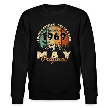 Cadeau d’anniversaire mai 1969 mai - mai 1969 - Sweat bio CHANGER Stanley/Stella Unisexe - noir - Devant - Nik (191cm) & Marisol (170cm)