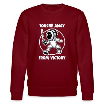 Fencer Sport Design Mask On Game On Combat Fencing - Stanley/Stella CHANGER Unisex Organic Sweatshirt - burgundy - Front - Nik (191cm) & Marisol (170cm)