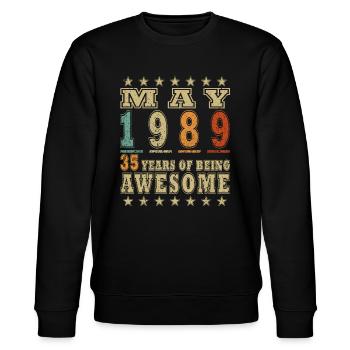 Mai 1989 - Millésime 1989 Jubilé - Mai 1989 - Sweat bio CHANGER Stanley/Stella Unisexe - noir - Devant - Nik (191cm) & Marisol (170cm)