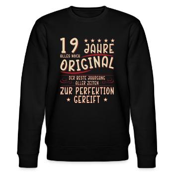19. Geburtstag Mann Frau 19 Jahre Spruch Lustig - Stanley/Stella Unisex Bio-Sweatshirt CHANGER  - Schwarz - Vorne - Nik (191cm) & Marisol (170cm)