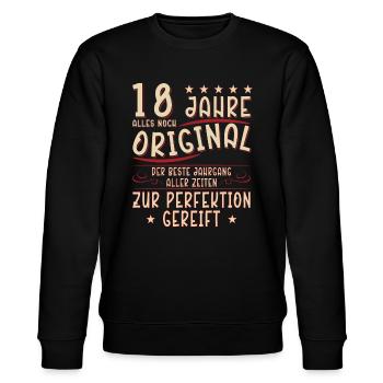 18. Geburtstag Geschenk 18 Jahre Spruch - Stanley/Stella Unisex Bio-Sweatshirt CHANGER  - Schwarz - Vorne - Nik (191cm) & Marisol (170cm)