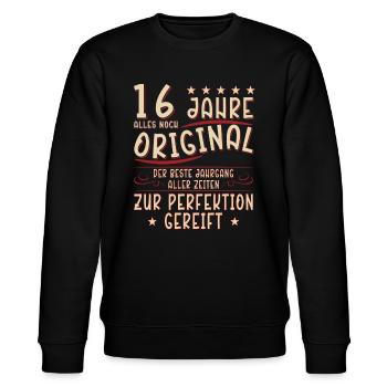 16. Geburtstag Mann Frau 16 Jahre Spruch Lustig - Stanley/Stella Unisex Bio-Sweatshirt CHANGER  - Schwarz - Vorne - Nik (191cm) & Marisol (170cm)