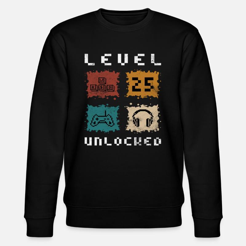 25. Geburtstag Level 25 unlocked - Stanley/Stella Unisex Bio-Sweatshirt CHANGER  - Schwarz