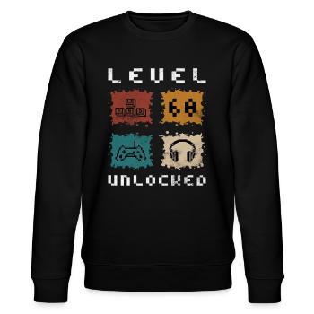 Geburtstag Gamer Level 60 Unlocked 60 Geburtstag - Stanley/Stella Unisex Bio-Sweatshirt CHANGER  - Schwarz - Vorne - Nik (191cm) & Marisol (170cm)