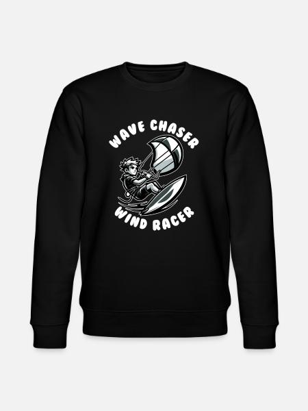 Kitesurfing Wave chaser wind racer - Stanley/Stella CHANGER Unisex Organic Sweatshirt - black