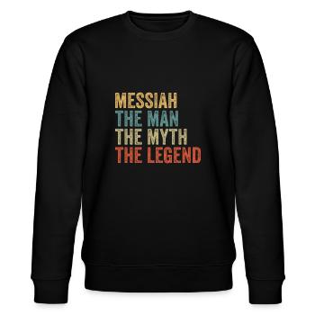 Messiah the man the myth - Stanley/Stella CHANGER Unisex Organic Sweatshirt - black - Front - Nik (191cm) & Marisol (170cm)