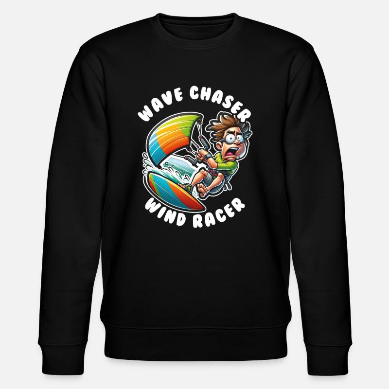 Kitesurfing Wave chaser wind racer - Stanley/Stella CHANGER Unisex Organic Sweatshirt - black