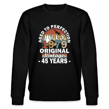 1979 Vintage Retro 1979 Birthday Gift 1979 - Stanley/Stella CHANGER Unisex Organic Sweatshirt - black - Front - Nik (191cm) & Marisol (170cm)