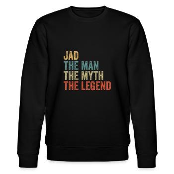 Jad the man the myth - Stanley/Stella Unisex Bio-Sweatshirt CHANGER  - Schwarz - Vorne - Nik (191cm) & Marisol (170cm)