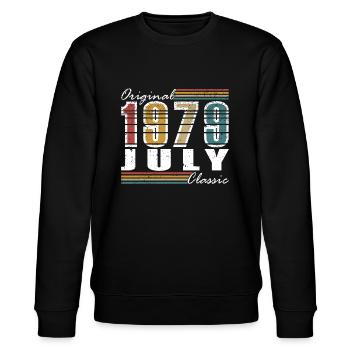 1979 Vintage Retro 1979 Birthday Gift 1979 - Stanley/Stella CHANGER Unisex Organic Sweatshirt - black - Front - Nik (191cm) & Marisol (170cm)