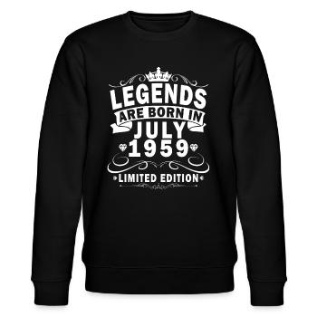 Juillet 1959 Juillet Cadeau d’anniversaire Juillet 1959 - Sweat bio CHANGER Stanley/Stella Unisexe - noir - Devant - Nik (191cm) & Marisol (170cm)