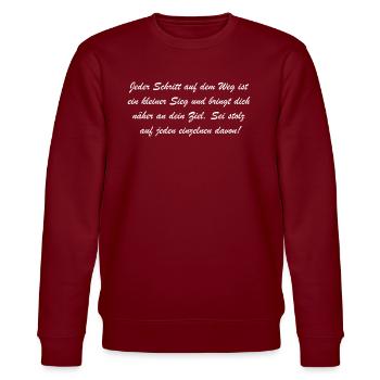 Superhero Walker - Stanley/Stella CHANGER Unisex Organic Sweatshirt - burgundy - Front - Nik (191cm) & Marisol (170cm)