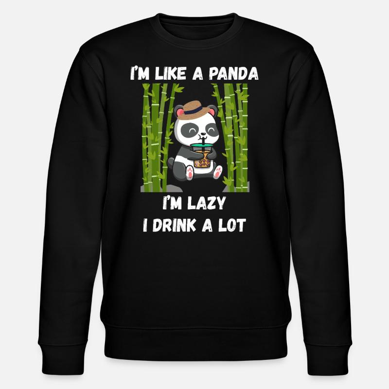Lazy panda mode - Stanley/Stella CHANGER Unisex Organic Sweatshirt - black
