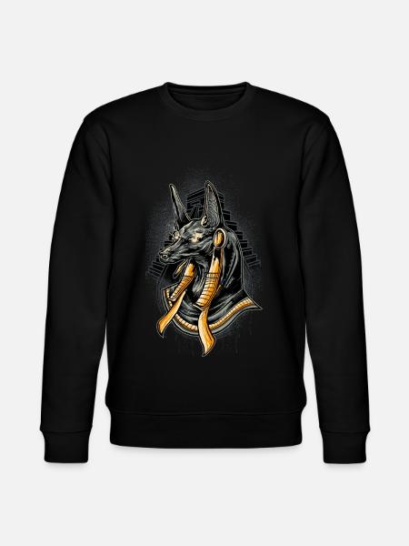 Anubis Ancient Egypt God Illustration - Stanley/Stella CHANGER Unisex Organic Sweatshirt - black