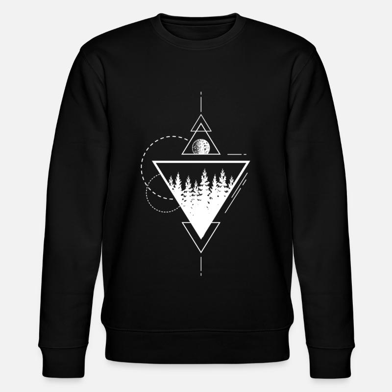 Modern Geometric Nature Forest Boho Triangles - Stanley/Stella CHANGER Unisex Organic Sweatshirt - black