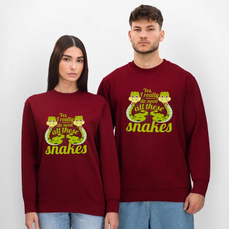 I Really Do Need All These Snakes Python Schlange Stanley/Stella Unisex Bio-Sweatshirt CHANGER 