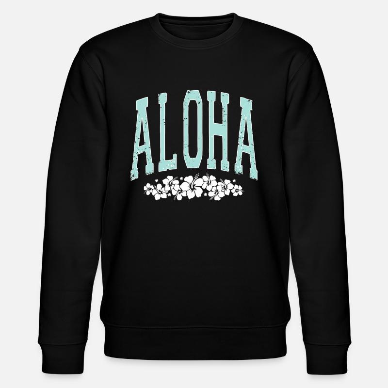 Aloha - Hibiscus - Surfin Summer - Stanley/Stella Unisex Bio-Sweatshirt CHANGER  - Schwarz