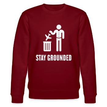 Stay Grounded – Flüge / Flugreisen Vermeiden! (W) - Stanley/Stella Unisex Bio-Sweatshirt CHANGER  - Burgunderrot - Vorne - Nik (191cm) & Marisol (170cm)