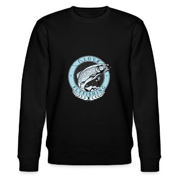 Angler I Love FlyFishing I Pêche aux carnassiers - Sweat bio CHANGER Stanley/Stella Unisexe - noir - Devant - Nik (191cm) & Marisol (170cm)