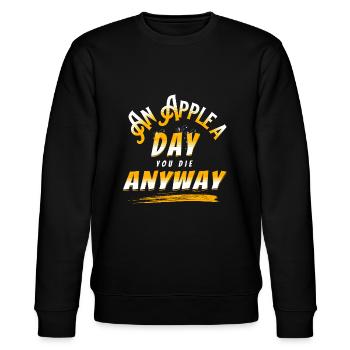 An Apple A Day You Die Anyway - Stanley/Stella Unisex Bio-Sweatshirt CHANGER  - Schwarz - Vorne - Nik (191cm) & Marisol (170cm)