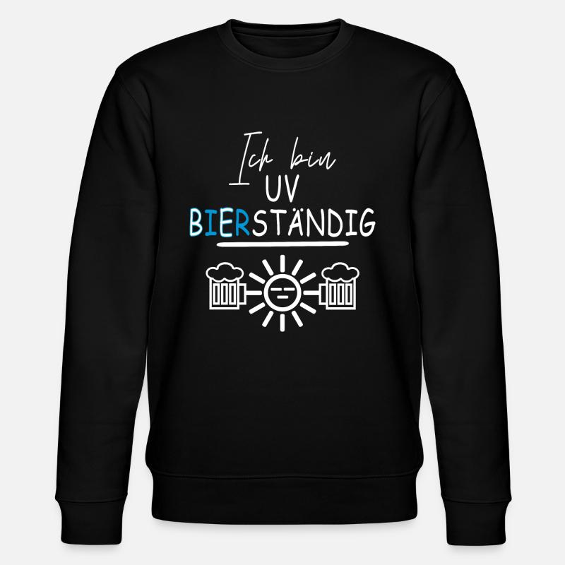 Ich bin UV Bierständig - Stanley/Stella Unisex Bio-Sweatshirt CHANGER  - Schwarz
