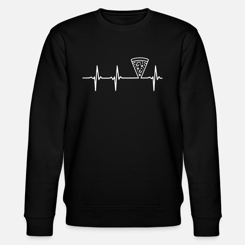 Herzschlag Pizza - Stanley/Stella Unisex Bio-Sweatshirt CHANGER  - Schwarz